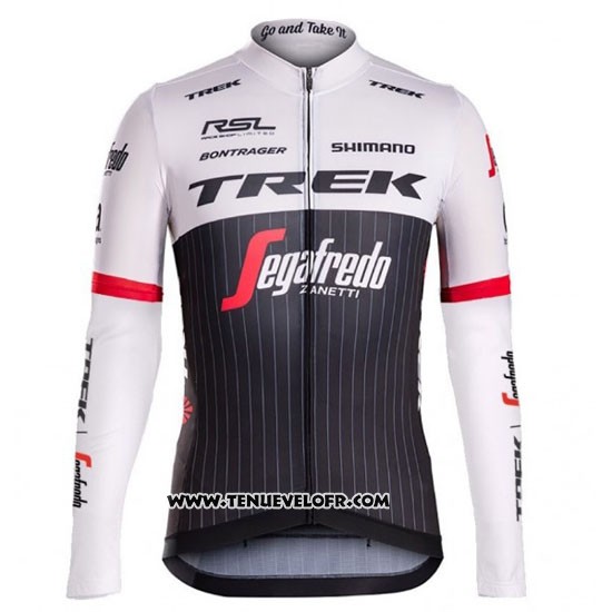 2016 Maillot Ciclismo Trek Segafredo Noir et Blanc Manches Longues et Cuissard